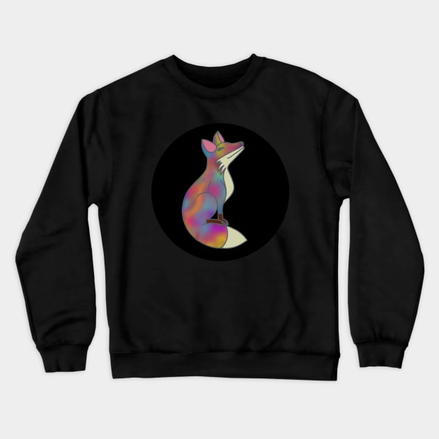 Happy Fox - Rainbow Hematite Crewneck Sweatshirt by A Rickety Ninja